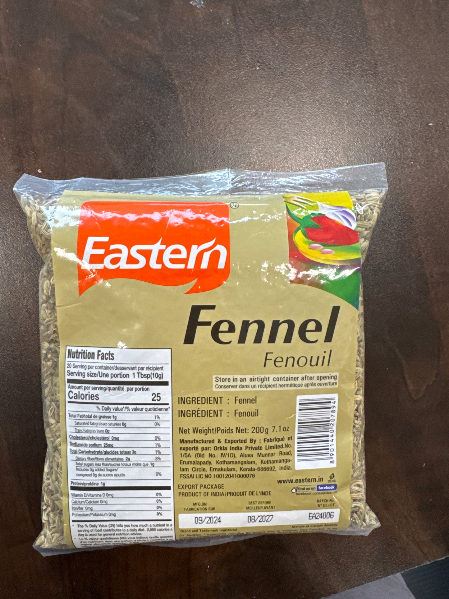 Eastern Spices Fennel Seeds 200g / 7.1oz