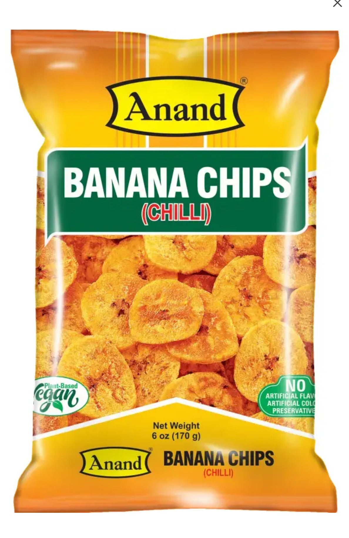Anand Snacks Banana Chips Chilli 6oz / 170g