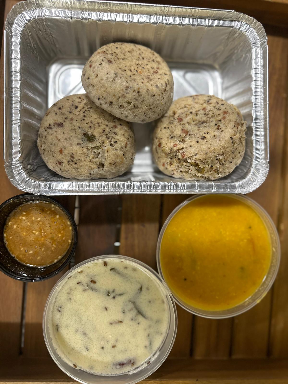 Kanchipuram Idli with Sambar & Chutney