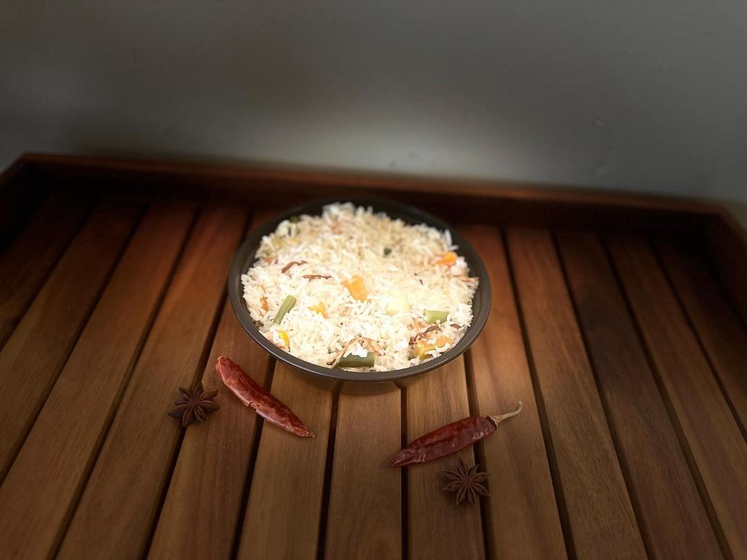 Veg Pulav with Chicken Kuruma